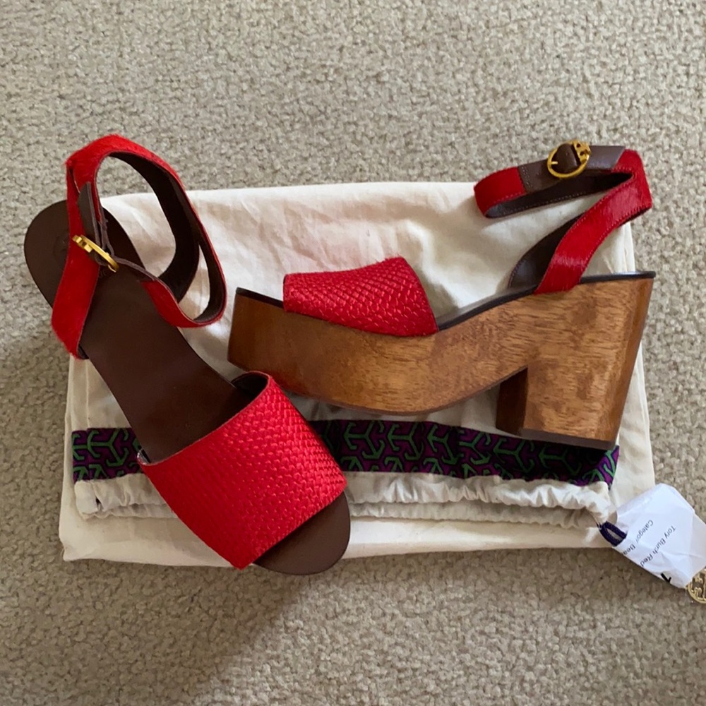 BRAND NEW: Tory Burch Red Platform Shoes